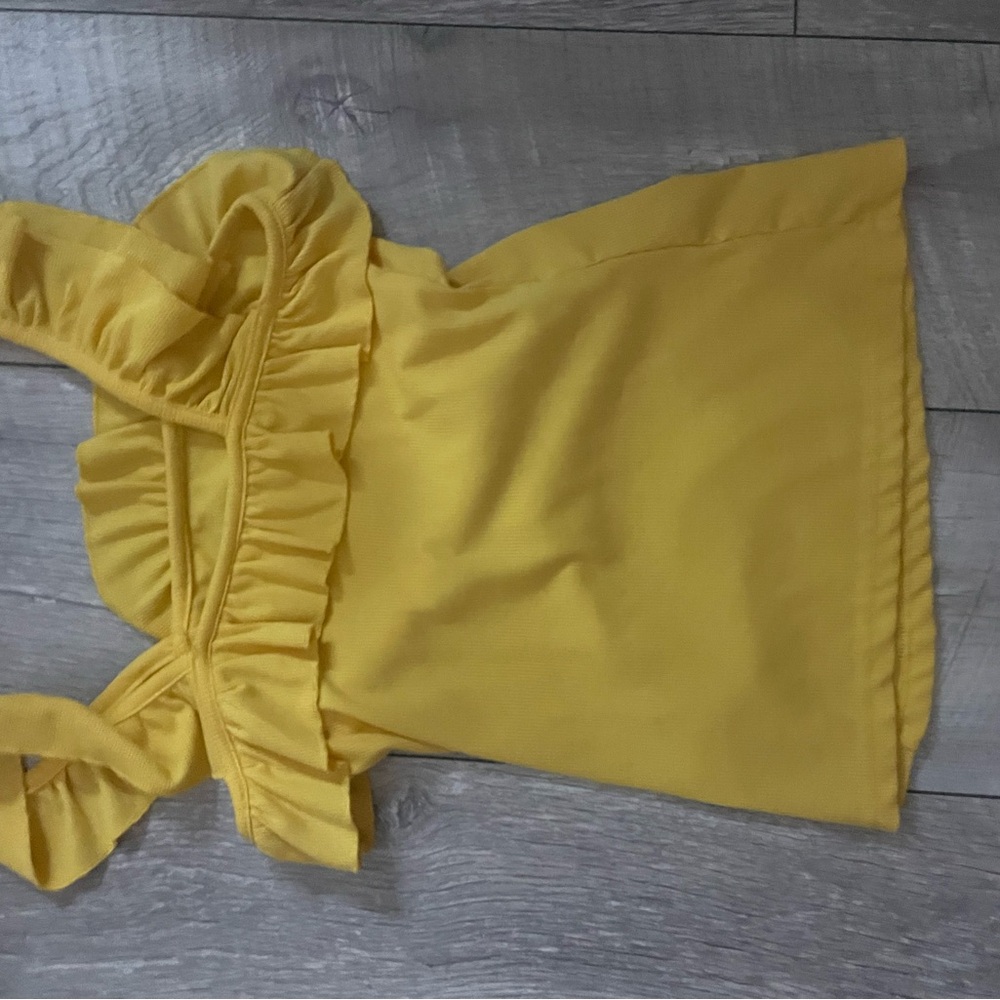 Amazon Yellow Ruffle Tank Top - Picture 3 of 3